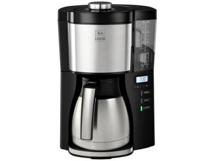 Kávovar na překapávanou kávu Melitta 1025-18 Look Therm Timer / 1,25 l / 1 080 W / LCD displej / černá / stříbrná / ZÁNOVNÍ