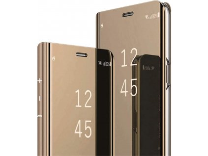 Pouzdro Bakicey pro Samsung Galaxy S7 Edge flip / zrcadlový efekt / zlatá / ROZBALENO