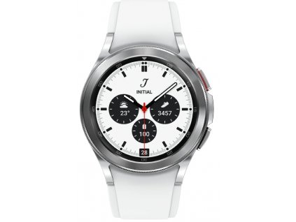 Chytré hodinky Samsung Galaxy Watch4 Classic / 1,2" / 42 mm / GPS / NFC / Wi-Fi / 1,5 GB / 16 GB / stříbrná/stříbrná / ROZBALENO