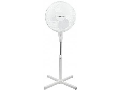 Stojanový ventilátor KAMBERG 0008060 / Ø 40 cm / 45 W / 3 rychlosti / bílá / POŠKOZENÝ OBAL