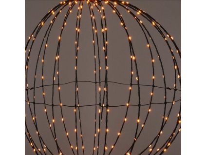Světelná LED dekorace koule / 40 cm / 240 LED / časovač / stříbrná