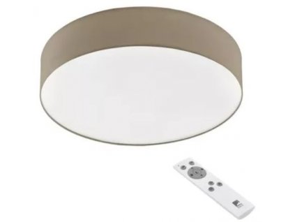 Kulaté textilní stropní LED svítidlo Eglo Roma / Ø 57 cm / 40W / 4000lm / stmívatelné / šedohnědá / ROZBALENO