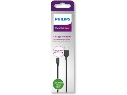 Kabel Philips DLC2103A / USB-A/USB-C / 1,2 m / černá