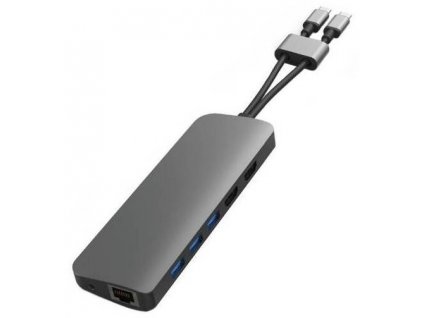 Multiportový USB Hub HyperDrive VIPER HD392 / 10v2 USB-C / šedá / ROZBALENO