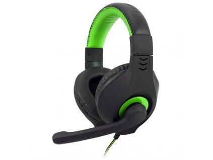 Headset C-Tech Nemesis V2 (GHS-14G) / 54 dB (-) / 20 - 20000 Hz / 118 dB/mW / černá / zelená / POŠKOZENÝ OBAL