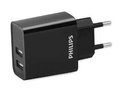 Nabíječka Philips DLP2610/03 / 2 x USB-A / 230 V / černá / POŠKOZENÝ OBAL
