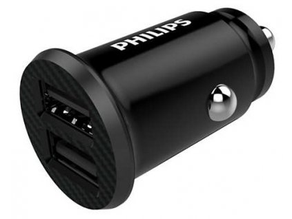 Nabíječka do auta Philips DLP2510/00 / 2x USB / 24 V / černá / POŠKOZENÝ OBAL