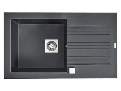 Vestavný dřez s odkapávačem Carea Muscade / 86 x 50 cm / CAREAgranit® / odolnost do 300°C / černá