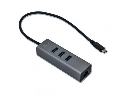 USB Hub i-tec Metal USB-C / 3x USB 3.0 + 1x RJ45 / stříbrná / ZÁNOVNÍ