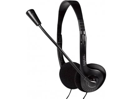Stereo Headset LogiLink HS0001 / 98 dB / černá / POŠKOZENÝ OBAL