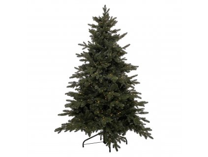 Luxusní umělý vánoční 3D stromek QVC / jedle / 100 cm / 150 LED / teplá bílá / třpytivý efekt / zelená / 2. JAKOST
