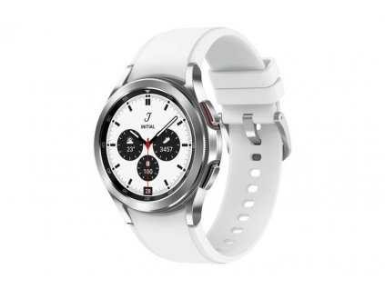 Chytré hodinky Samsung Galaxy Watch4 Classic / 42mm / SM-R880NZSAEUE / Wi-Fi / GPS / stříbrná / bílá / ZÁNOVNÍ
