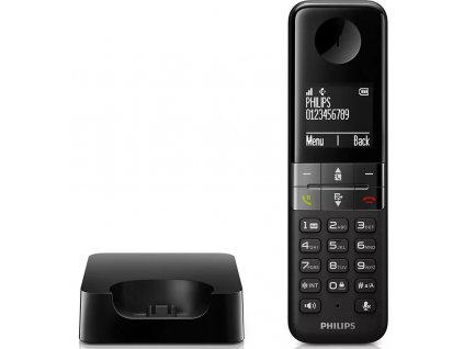 Bezdrátový telefon Philips D4701B/01 / 500 mAh / černá / ROZBALENO