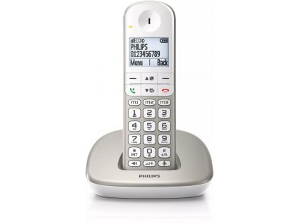 Bezdrátový telefon Philips XL4901S/38 / 1,9" (4,8 cm) / 550 mAh / stříbrná / ROZBALENO