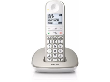 Bezdrátový telefon Philips XL4901S/38 / 1,9" (4,8 cm) / 550 mAh / stříbrná / ZÁNOVNÍ