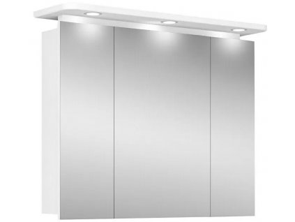 Zrcadlová LED skříňka / s osvětlením / 92,3 x 75,2 cm / dřevotříska / bílá