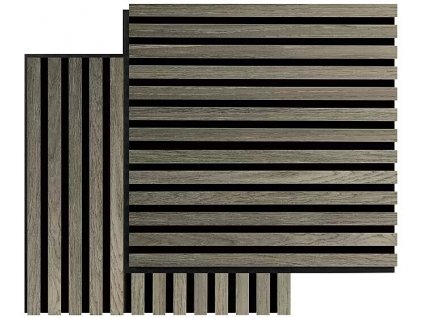 Sada 2 akustických panelů FibroTech Square / 52 x 52 x 2,2 cm / plast, MDF / šedý dub / POŠKOZENÝ OBAL