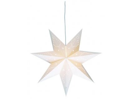 Závěsná papírová světelná dekorace s vánočním motivem Markslöjd Saturnus / (Ø x V) 75 x 75 cm / 7 W / E14 / bílá