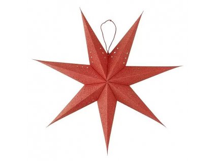 Závěsná vánoční LED hvězda / 10 LED / 4,5 W / Ø 75 cm / papír / teplá bílá / vnitřní použití / červená