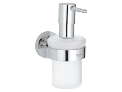 Dávkovač tekutého mýdla s držákem Grohe Essentials / 160 ml / nosnost 5 kg / kov/sklo / chrom