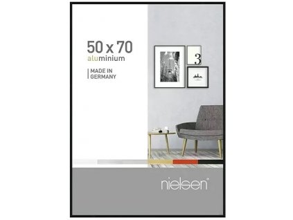 Rám na obraz Nielsen Pixel / 50 x 70 cm / hloubka 1,9 cm / hliník / sklo / černá