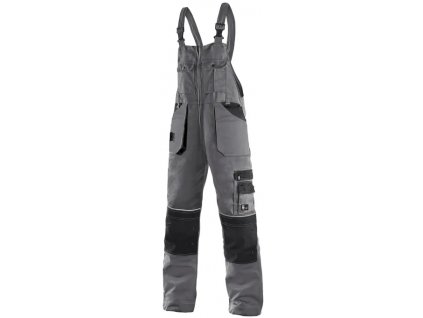 Pracovní kalhoty s laclem CXS Orion Kryštof / vel. 50 / bavlna/PE / šedá