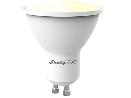 LED žárovka Shelly Duo GU10 / Wi-Fi / 2700-6500K / 5 W / 400 lm / dosah až 50 m / teplá bílá / studená bílá / bílá