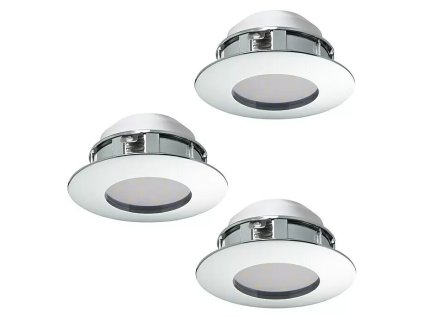 Sada 3 zápustných LED svítidel Eglo Pineda 95822 / 3 x 6 W / chrom / teplá bílá