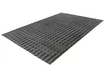 Huňatý koberec / 170 x 120 cm / 3D struktura / 100% polyester (vlas) / bavlna / 1900 g/m2 / šedá