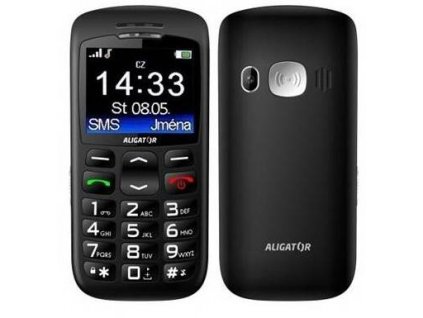 Mobilní telefon Aligator A670 Senior (A670B) / 900 mAh / 0,3 Mpx / 2,2" (5,6 cm) / TFT LCD displej / 220 x 176 px / černá / ROZBALENO
