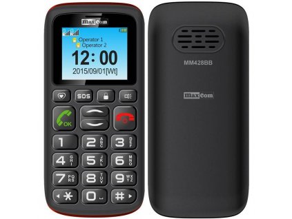 Mobilní telefon Maxcom Comfort MM428 / pro seniory / DUAL SIM / 800 mAh / 1,8" (4,6 cm) displej / 160 × 128 px / černá / ROZBALENO