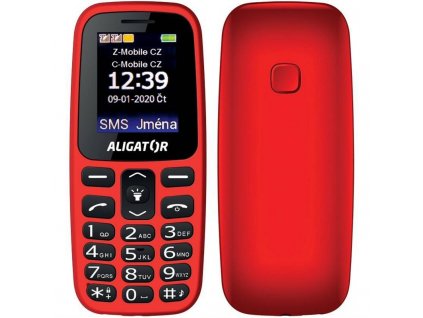 Mobilní telefon Aligator A220 Senior Dual SIM (A220RD) / 600 mAh / 160 x 128 px / TFT displej / 1,8" (4,6 cm) / DUAL SIM / červená