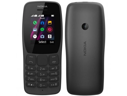 Mobilní telefon Nokia 110 Dual SIM 16NKLB01A02 / 1,77" (4,5 cm) / 120 × 160 px / Bluetooth / černá / ROZBALENO