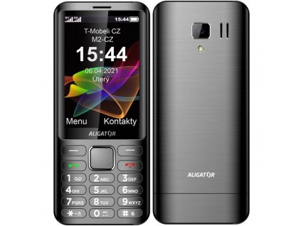 Mobilní telefon Aligator D950 Dual Sim AD950AT / 1GB / Bluetooth / šedá / ROZBALENO
