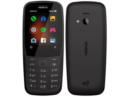 Mobilní telefon Nokia 220 4G Dual SIM (16QUEB01A02) / 4G LTE / 2,4" (6,1 cm) / 24 MB / 120 × 160 px / černá / ROZBALENO