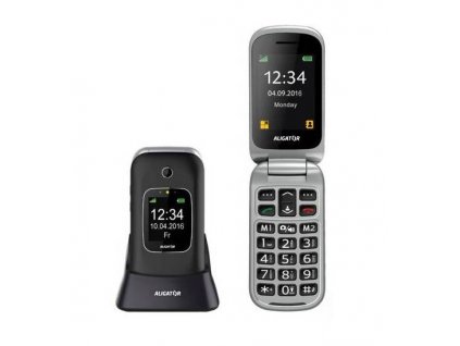 Mobilní telefon Aligator V650 Senior / 2,4" (6,1 cm) / Bluetooth / 1,3 Mpx / 1000 mAh / 320 × 240 px / GPS / černá/stříbrná / ZÁNOVNÍ