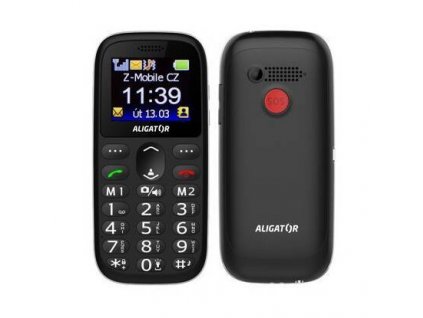 Mobilní telefon Aligator A510 Senior + nabíjecí stojánek / 1,8" / Li-Ion / Bluetooth / černá / ROZBALENO