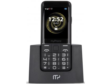 Mobilní telefon myPhone Halo Q Senior TELMYSHALOQBK + nabíjecí stojánek / 64MB/64MB / Bluetooth / černá / ROZBALENO