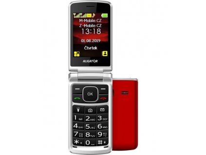 Mobilní telefon Aligator V710 Senior Dual SIM V710RDSL + nabíjecí stojánek / Bluetooth / červená / ROZBALENO