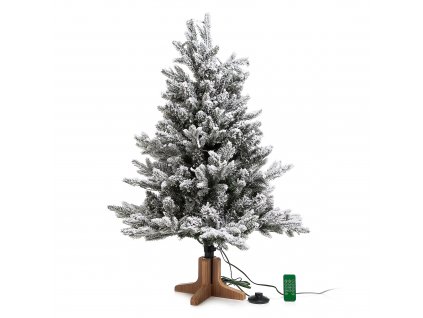 Luxusní vánoční 3D stromek QVC / jedle / 90 cm / 200 LED Deluxe / 132 barevných efektů / zasněžený / ZÁNOVNÍ