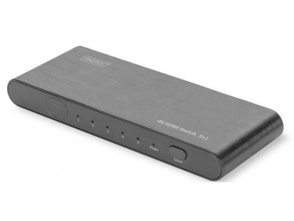 HDMI rozbočovač Digitus DS-45317 4K HDMI Switch / až 600 MHz / 5x HDMI / HDCP 2.2 / černá / ROZBALENO