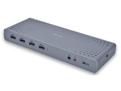Dokovací stanice i-tec USB 3.0 / USB-C Dual Display (CADUAL4KDOCK) / LED indikace / 2× HDM + 2× DisplayPort / 6x USB 3.0 / šedá