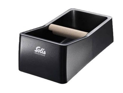 Knock-box na kávu Solis / plast / dřevo / černá / POŠKOZENÝ OBAL