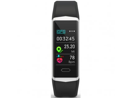 Fitness náramek Evolveo Fitband B5 (FTD-B5) / 0,96" (2,4 cm) OLED displej / 160 × 80 px / Bluetooth 4.0 / černá/stříbrná / ROZBALENO