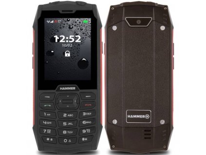 Mobilní telefon myPhone Hammer 4 Dual SIM (TELMYHHA4RE) / 2,8" (7,1 cm) / 64 MB / 320 × 240 px / červená / ROZBALENO