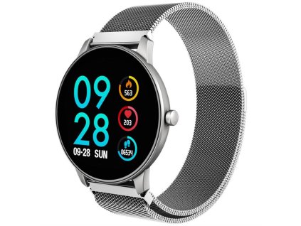 Fitness náramek Carneo SlickFit Oxygen+ (8588006962901) / 160 mAh / 240 × 240 px / Bluetooth 4.0 / 1,3" (3,3 cm) LED displej / stříbrná / ZÁNOVNÍ