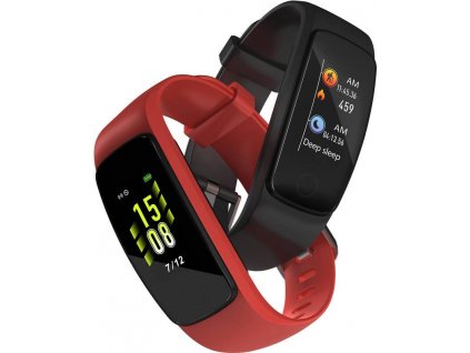 Fitness náramek LAMAX BFit PRO2 (LMXBFITPRO2) / 90 mAh / Bluetooth 4.0 / 0,96" (2,4 cm) TFT LCD displej / černá/červená / ROZBALENO