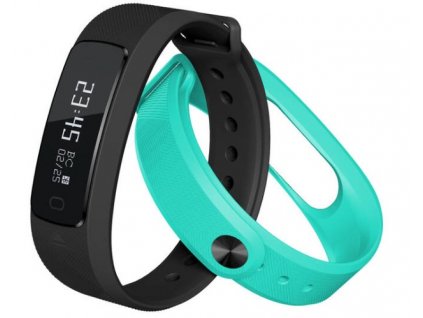 Fitness náramek Evolveo FITBAND B2 / 80 mAh / dotykový displej / OLED / Bluetooth 4.0 / černá/tyrkysová / ZÁNOVNÍ