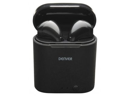 Bezdrátová sluchátka Denver TWE-36MK3 / Bluetooth 5.0 / 400 mAh / mikrofon / černá / POŠKOZENÝ OBAL