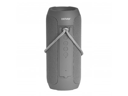 Bezdrátový Bluetooth reproduktor Denver BTS-110 / baterie 1200mAh / FM rádio tuner / slot pro SD kartu / šedá / POŠKOZENÝ OBAL